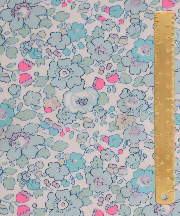 Liberty Lawn Betsy Bespoke Aqua and Neon Pink