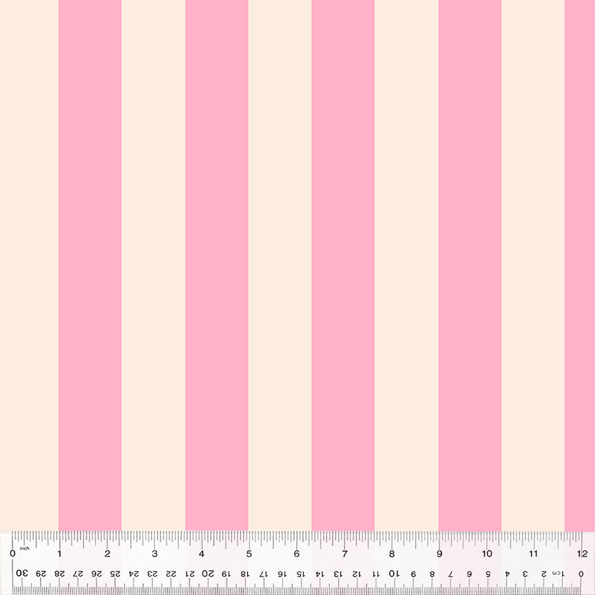 Heather Ross Forestburgh - Broadstripe in pink