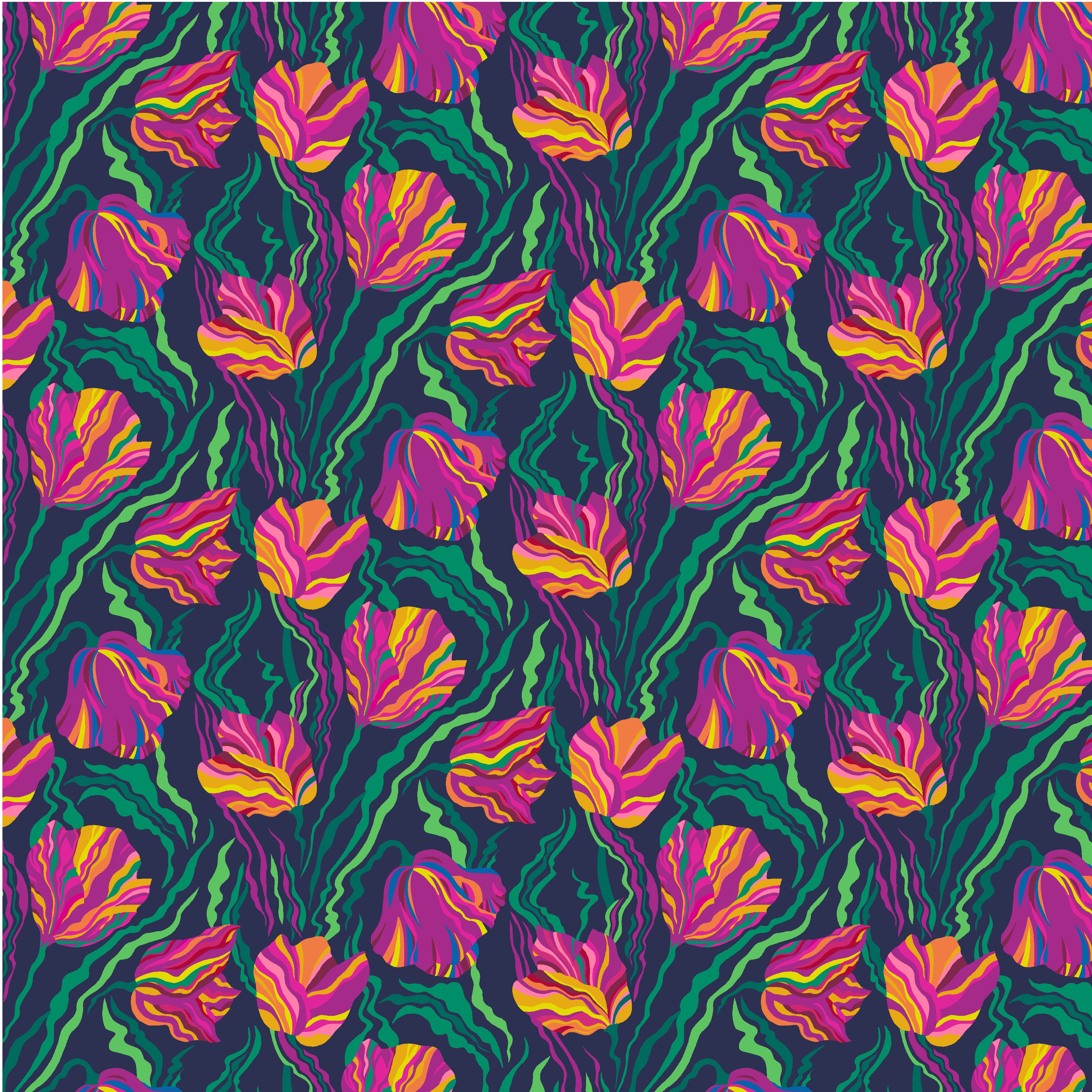 Sally Kelly Botanica - Tulips in indigo