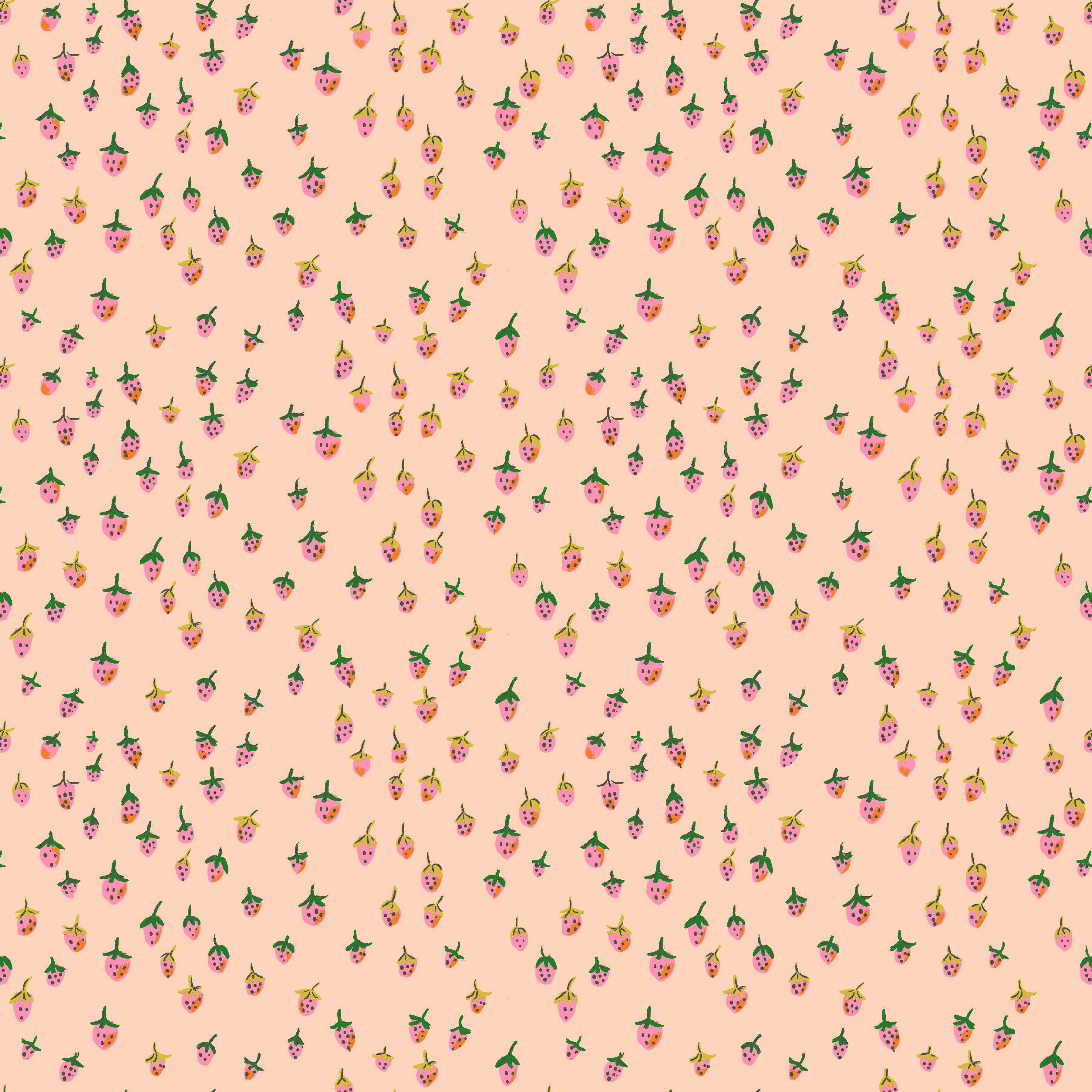 Heather Ross Favourites - Field Strawberries - Blush