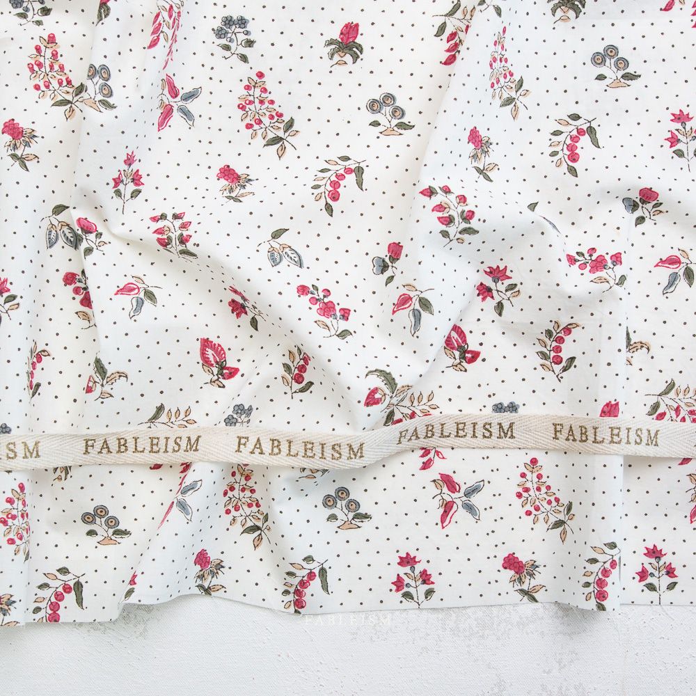 Fableism Indian Block Prints: Cottage - Cream Dottie Floral