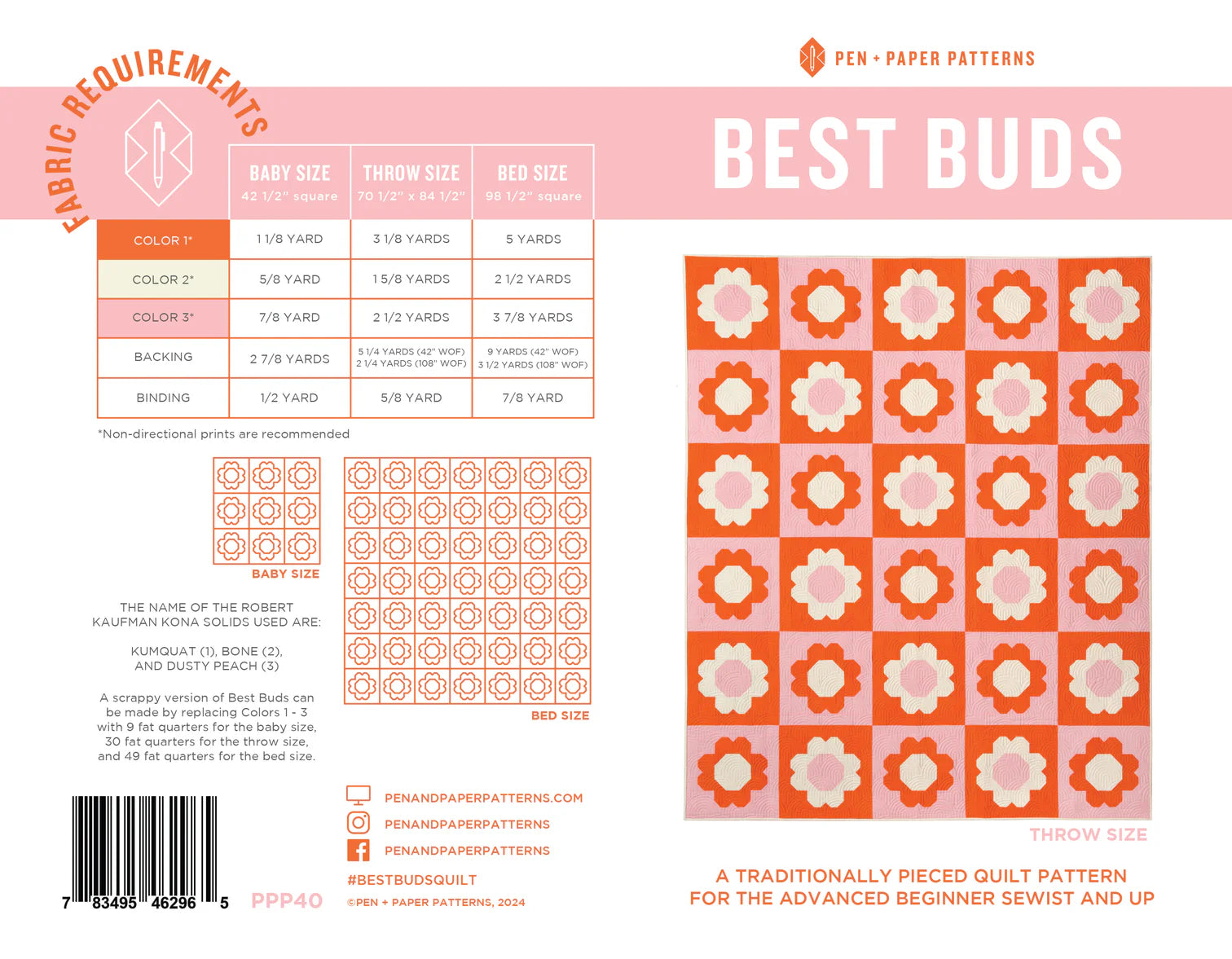 Pen + Paper Patterns - Best Buds quilt kit