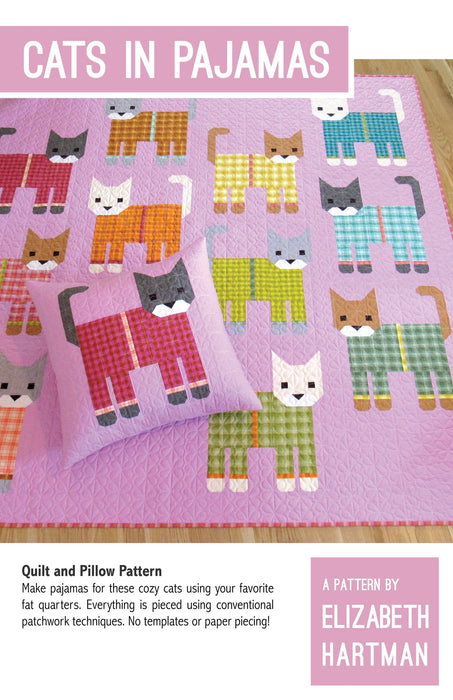 Cats in Pyjamas quilt kit in pine green