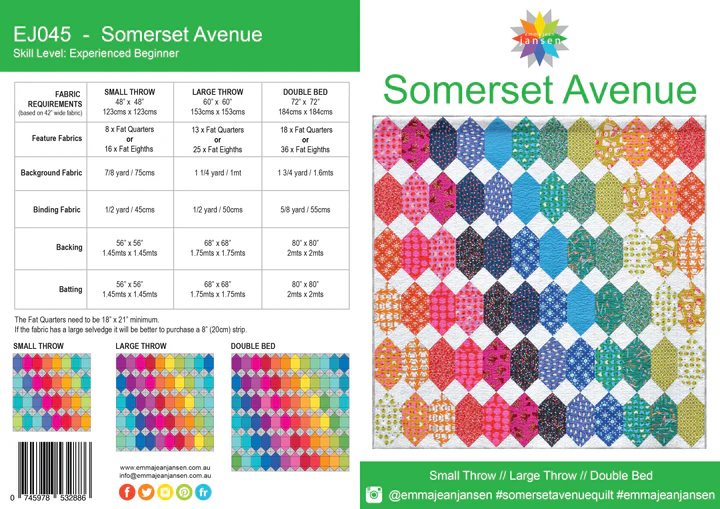 Emma Jean Janson - Somerset Avenue quilt pattern