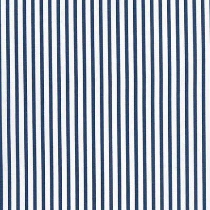 Sevenberry Cotton Printed Cloth - 1-8th inch stripe navy