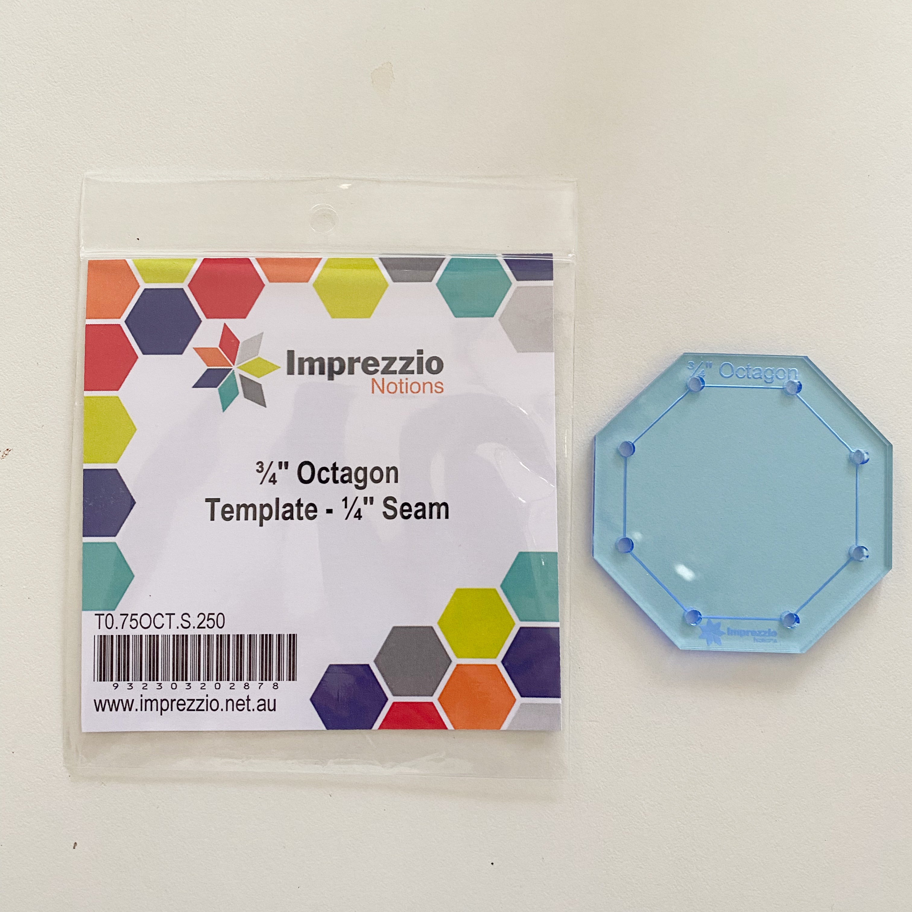 3/4" octagon template - 1/4" seam