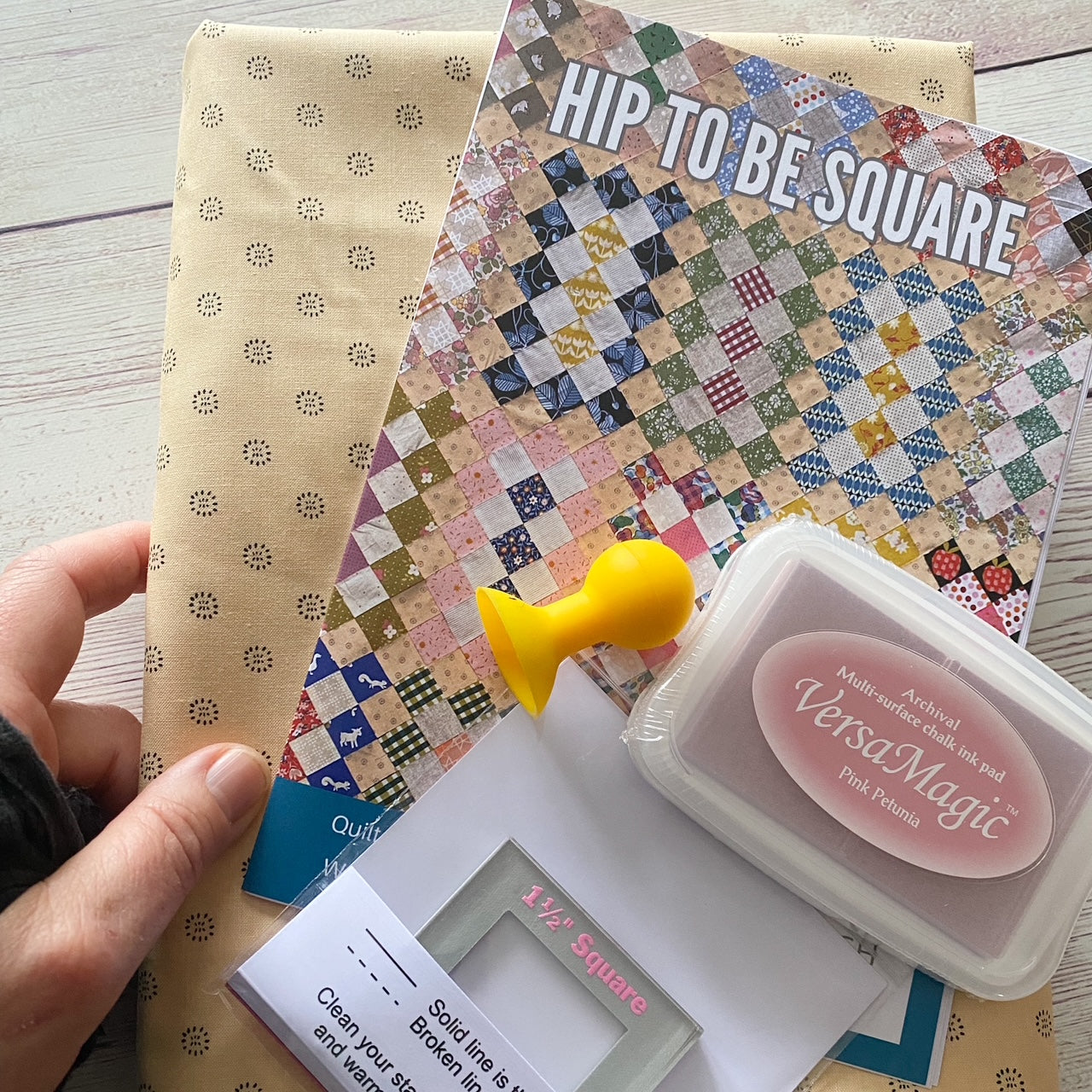 Hip To Be Square -Throw Quilt Starter Pack with background