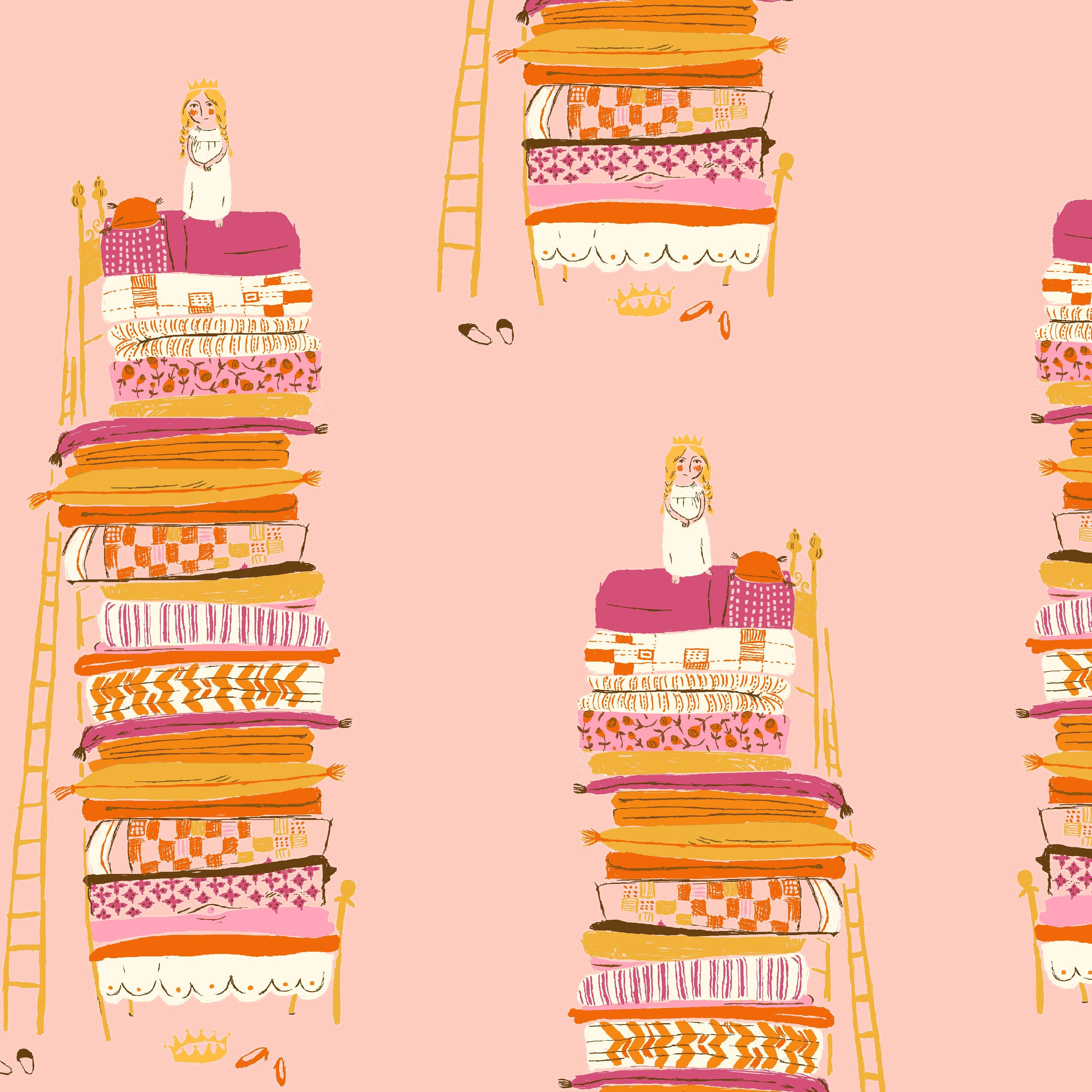 Heather Ross Favourites - Princess and the Pea - Pink
