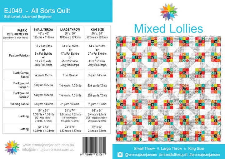 Emma Jean Janson - Mixed Lollies quilt pattern