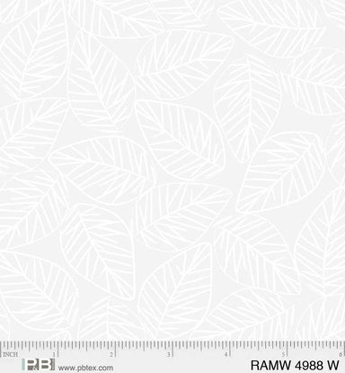 Ramblings 108" Wideback - Leaves in white