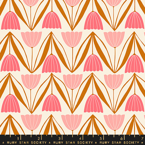 Jen Hewett - Endpaper - Tulips in pink and natural