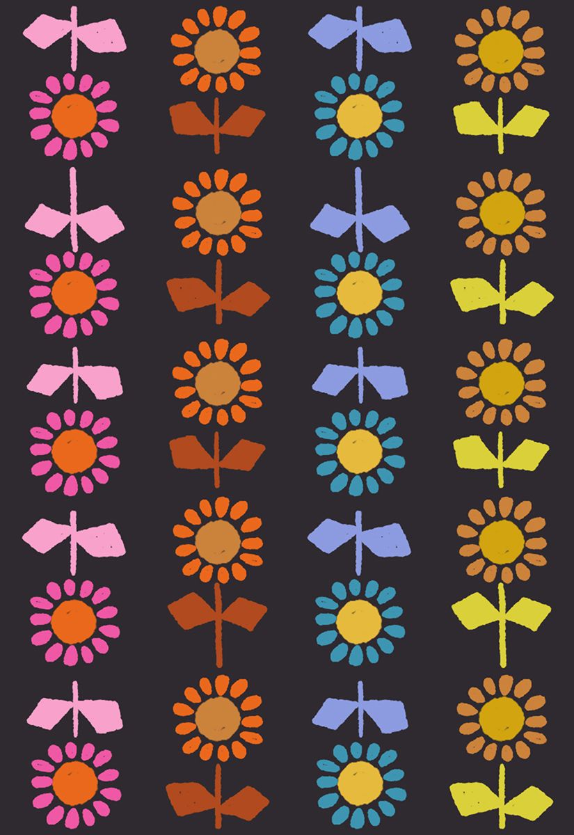 Ruby Star Society Catnap - Daisy Stripe canvas in black