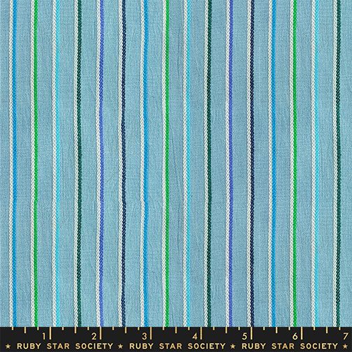 Mystic Fable - Warp & Weft - Sketch Stripe - Soft Blue
