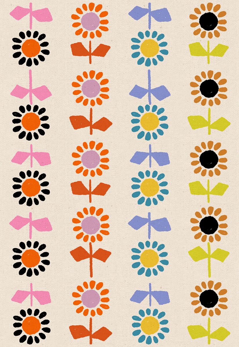 Ruby Star Society Catnap - Daisy Stripe Canvas in natural