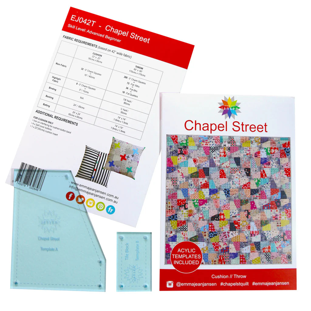 Emma Jean Janson - Chapel St Quilt pattern & template set
