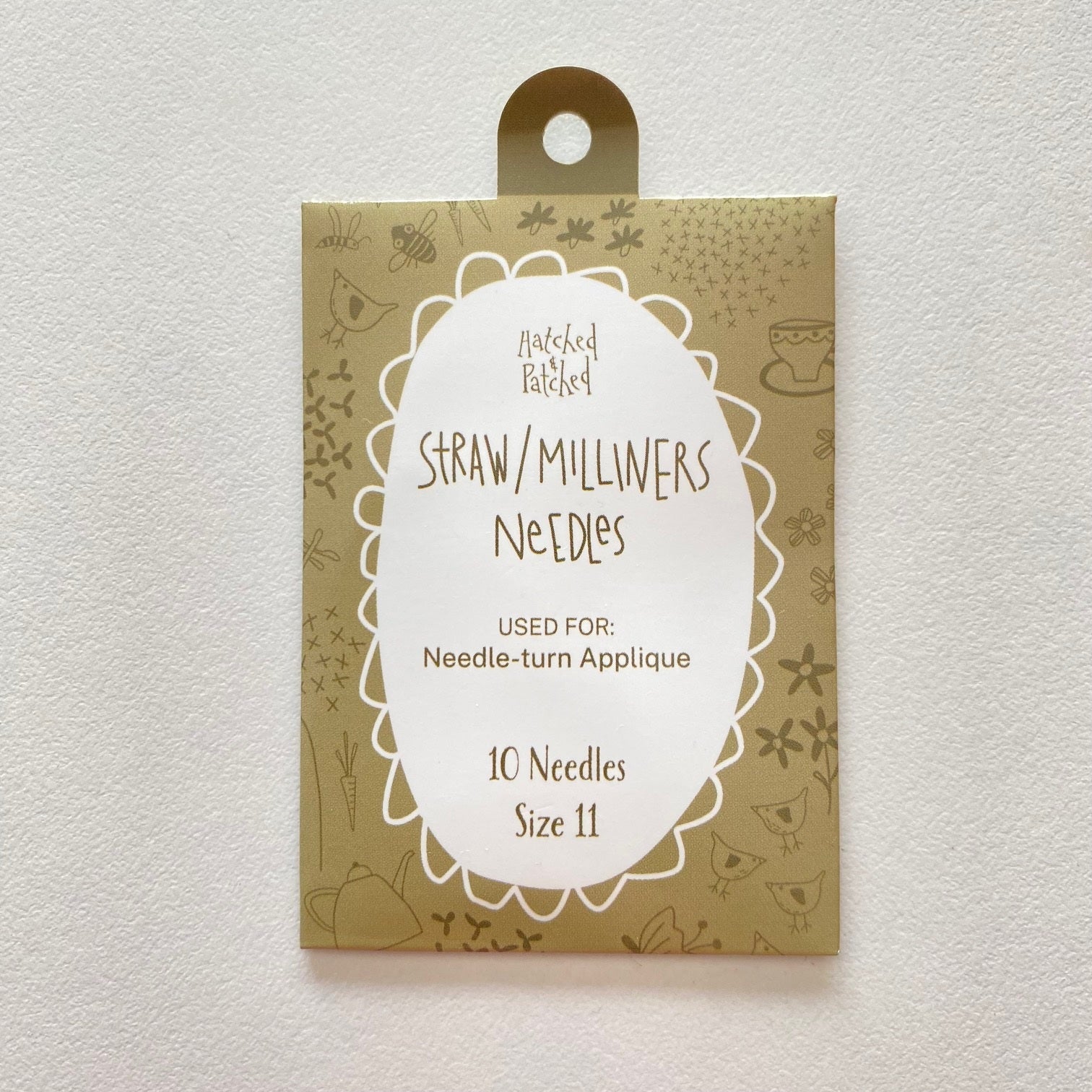 Hatched & Patched- Straw/Milliners Needles - size 11