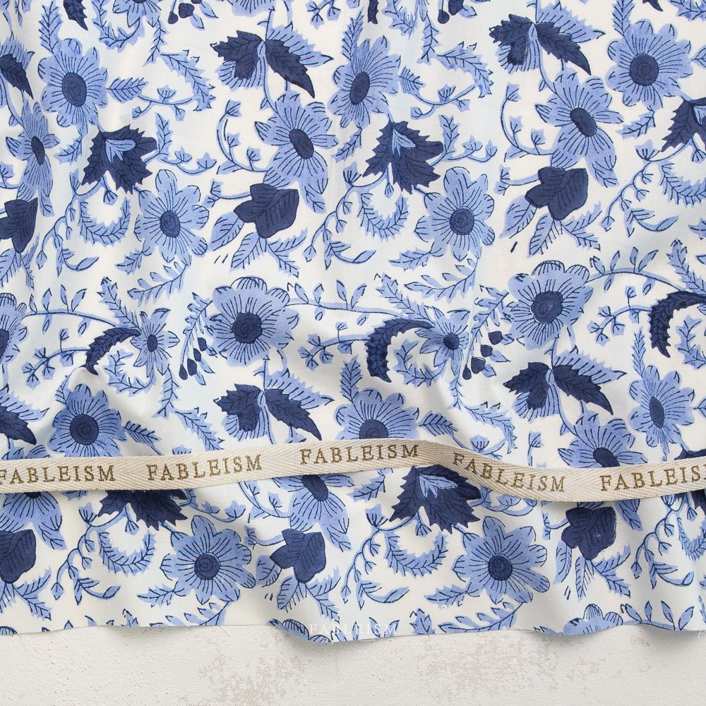 Fableism Indian Block Prints: Cottage - Blue Country Floral