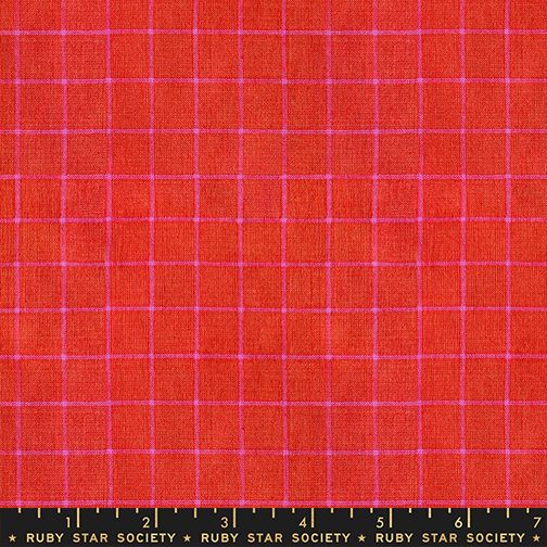 Mystic Fable - Warp & Weft - Windowpane - Red
