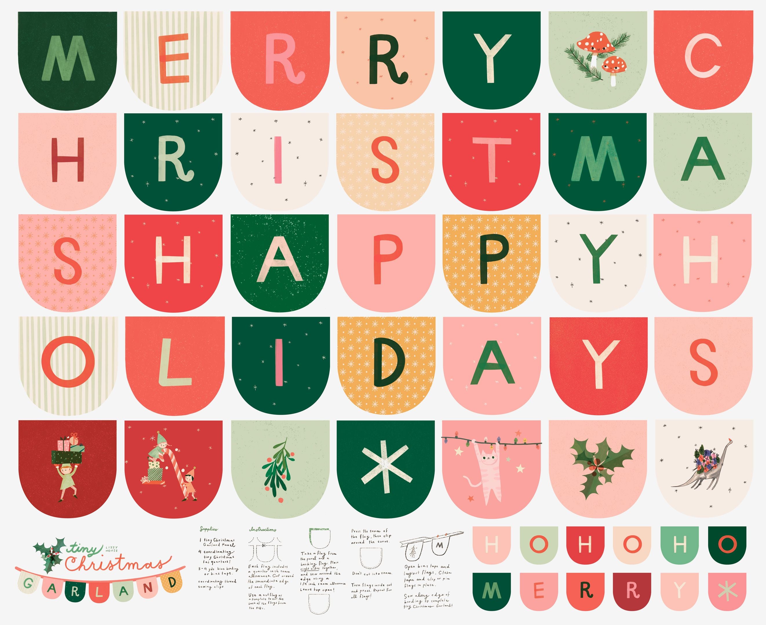 Tiny Christmas - Garland Panel