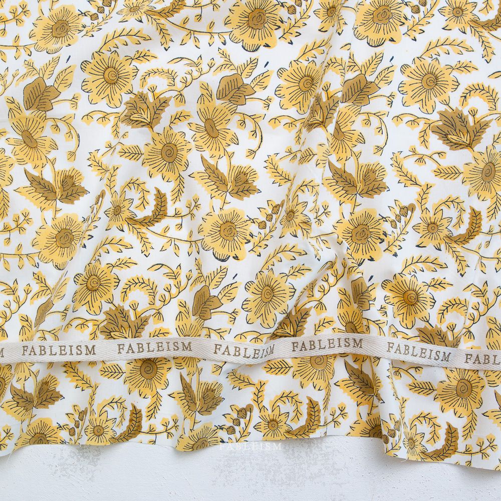 Fableism Indian Block Prints: Cottage - Yellow Country Floral