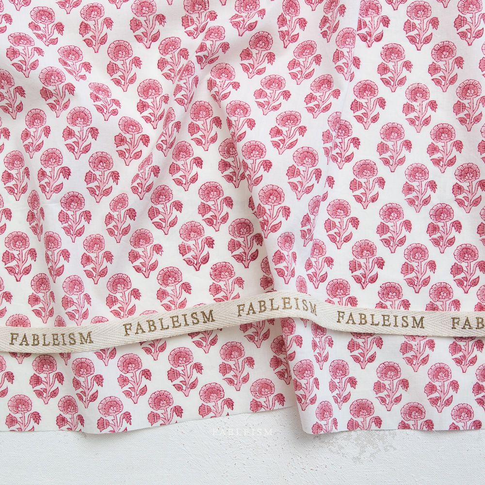 Fableism Indian Block Prints: Cottage - Pink Stamp Floral