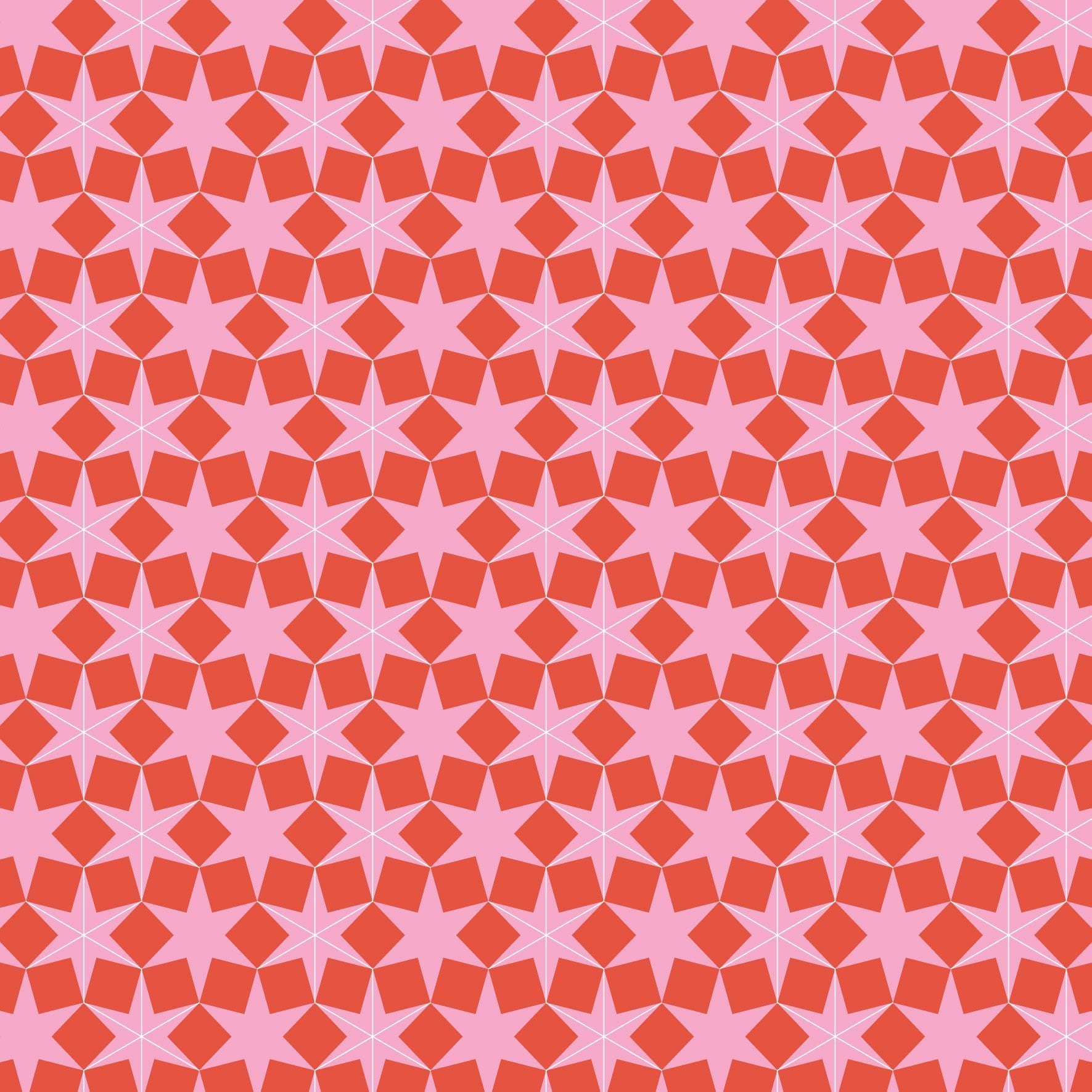 Deck The Halls - Geo Stars - Pink END OF BOLT