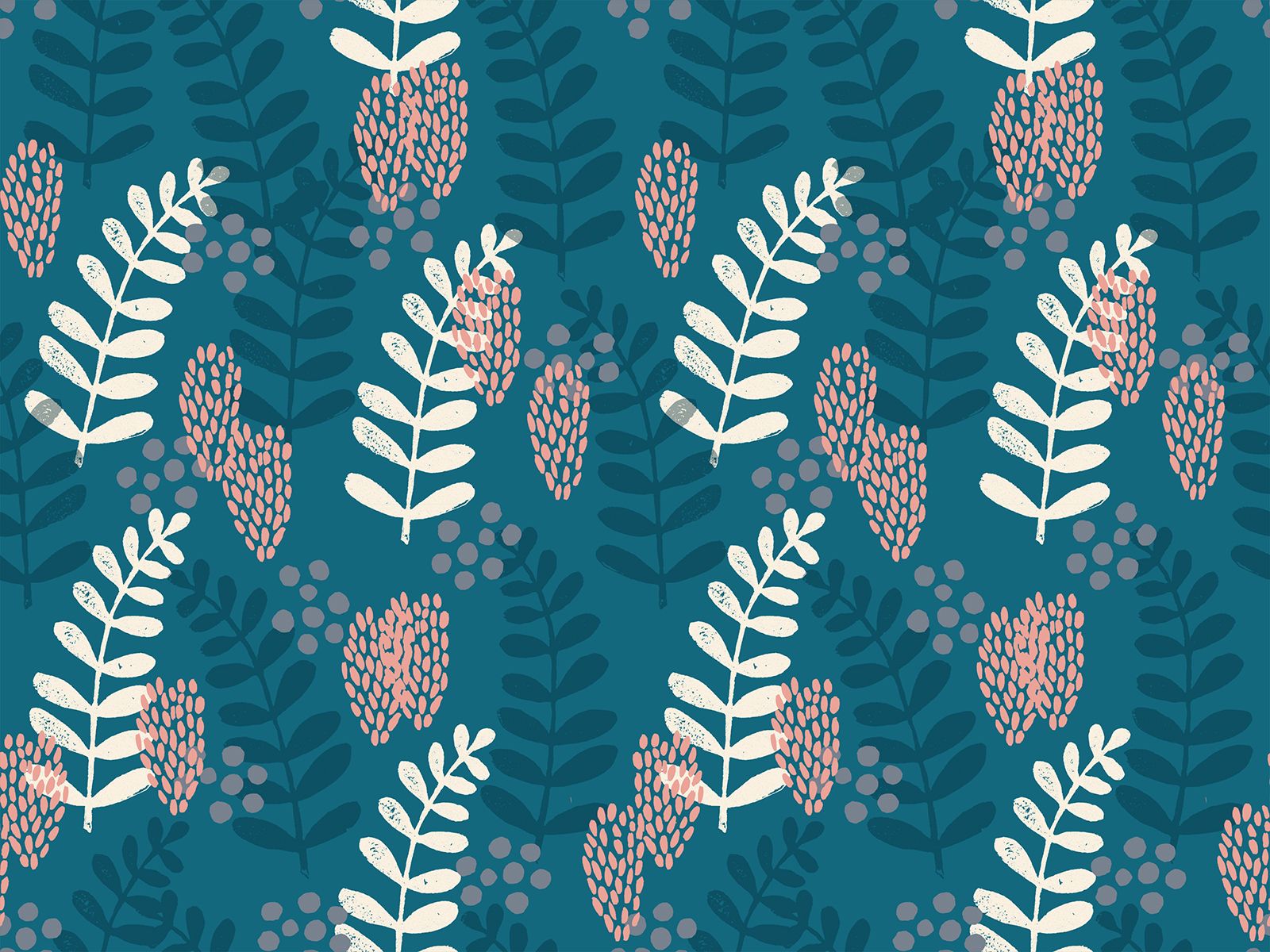 Reimagined Landscapes - Fern Dell - Teal