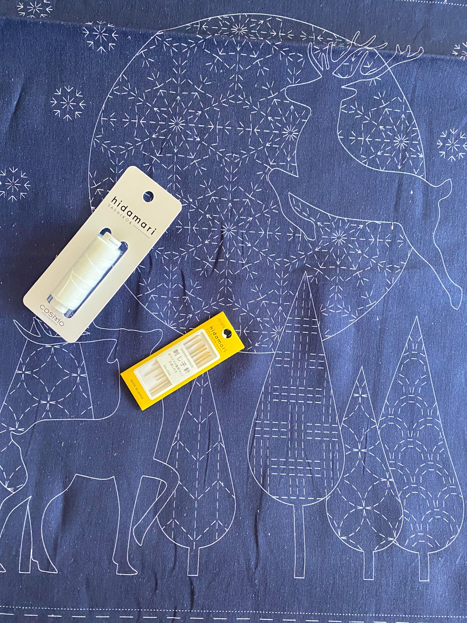 Devonstone - Christmas Sashiko kit in indigo