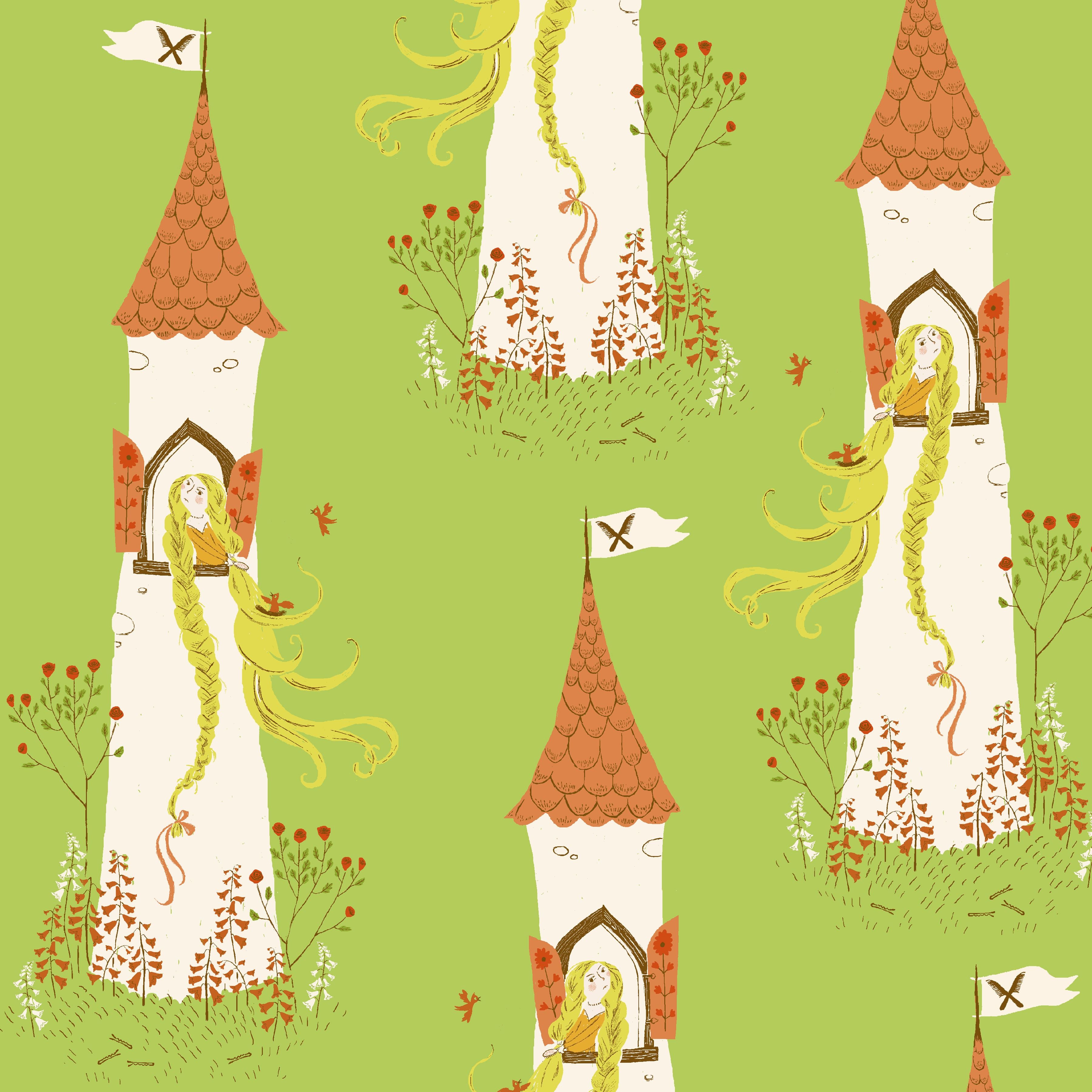 Heather Ross Favourites - Rapunzel - Green