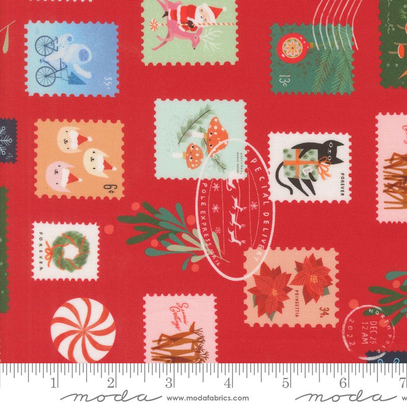 Tiny Christmas - Christmas Stamps in Christmas Red