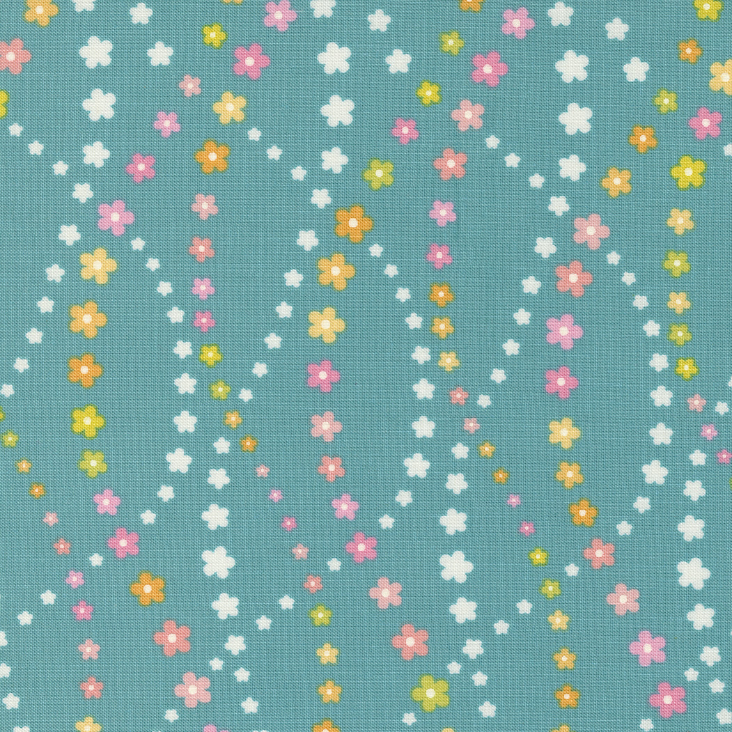 Flower Power - Daisy Chain on teal