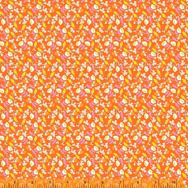 Heather Ross - Lucky Rabbit - Calico in red orange