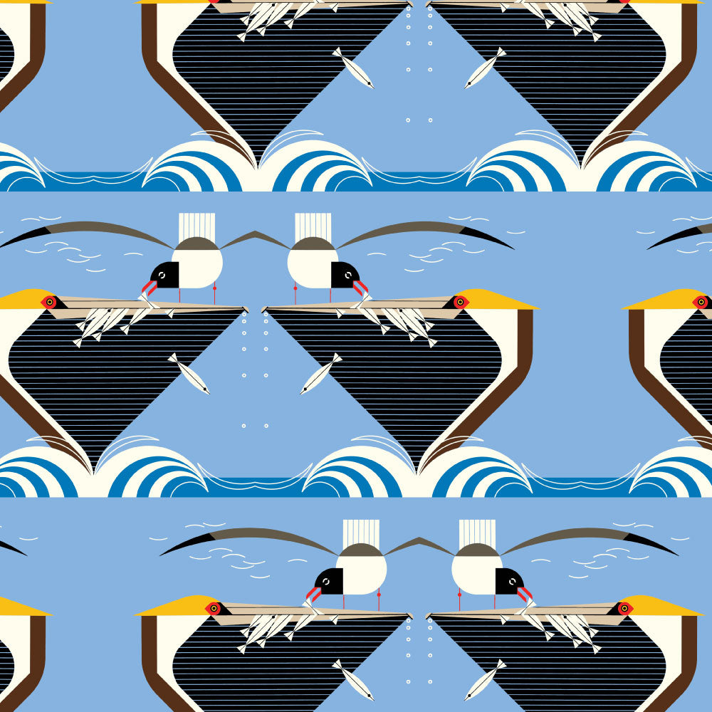 Charley Harper - Coastal - Pelican Feeding - The Next Stitch