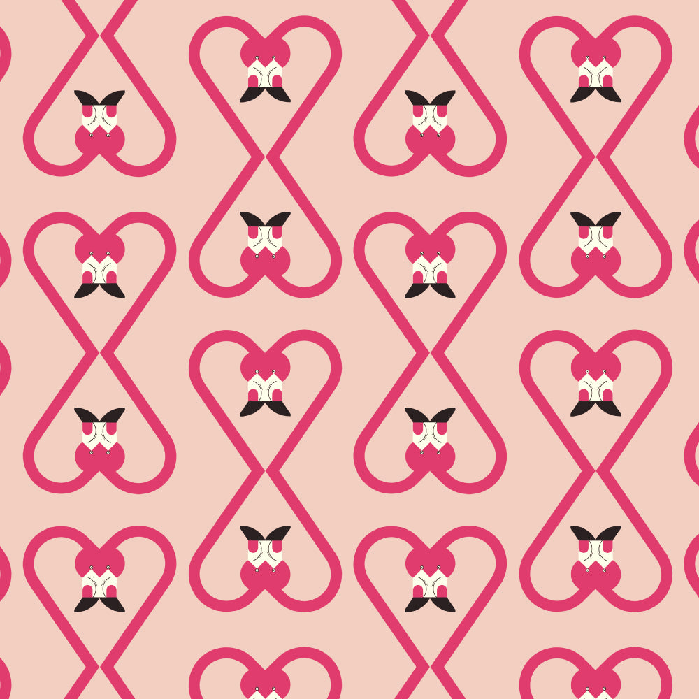 Think Pink - Charley Harper - I Heart Flamingos in Pink