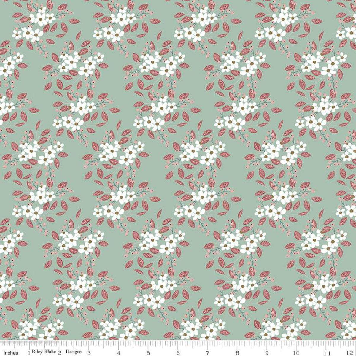 Keera Job - Whimsical Romance - Posies in mint - The Next Stitch