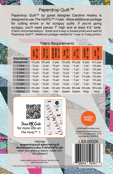 Latifa Saafir Studios - Paperdrop Quilt pattern