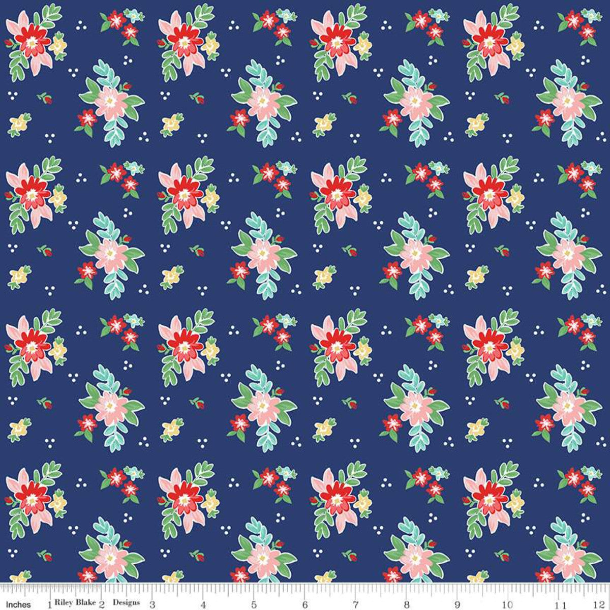 Quilt Fair - Tasha Noel - Floral in Navy