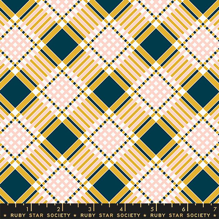 Strawberry and Friends - Kim Kight - Plaid in Goldenrod