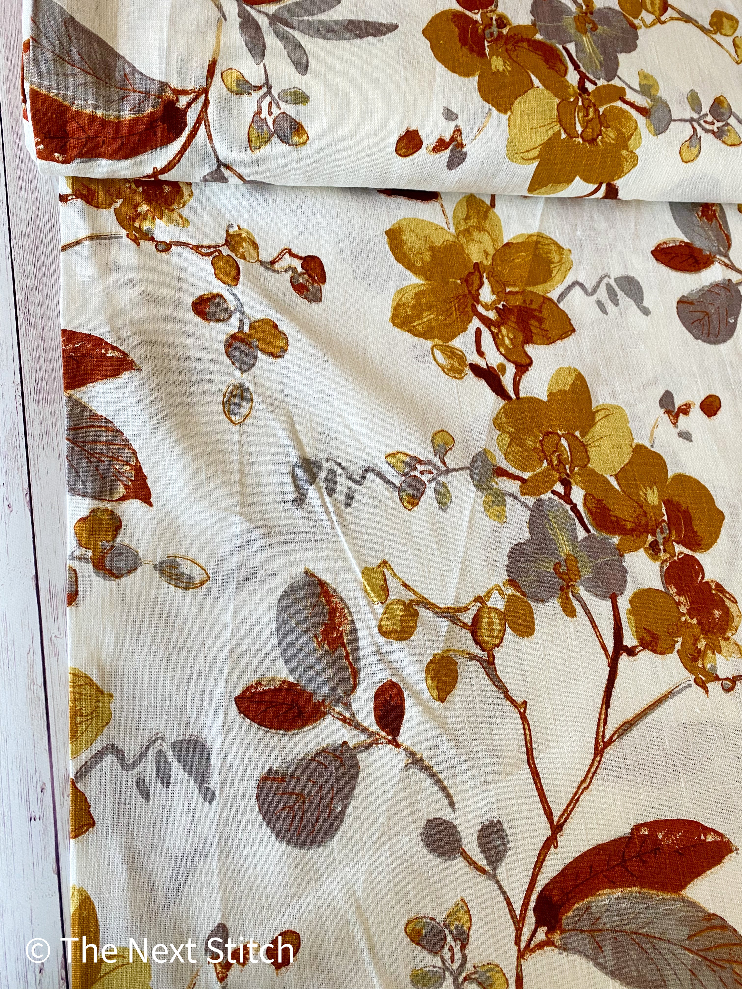 Stof - Vanda floral linen in pecan