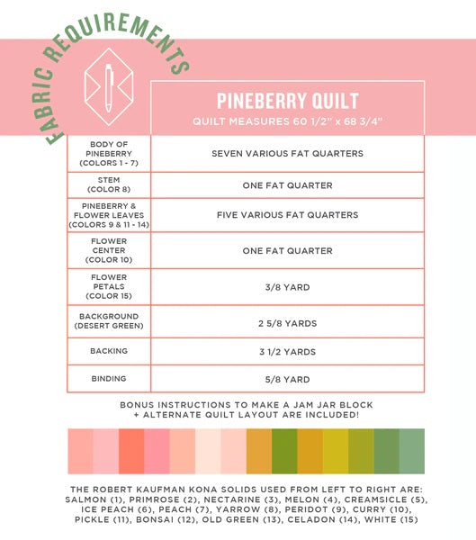 Pen + Paper Patterns - Pineberry quilt pattern